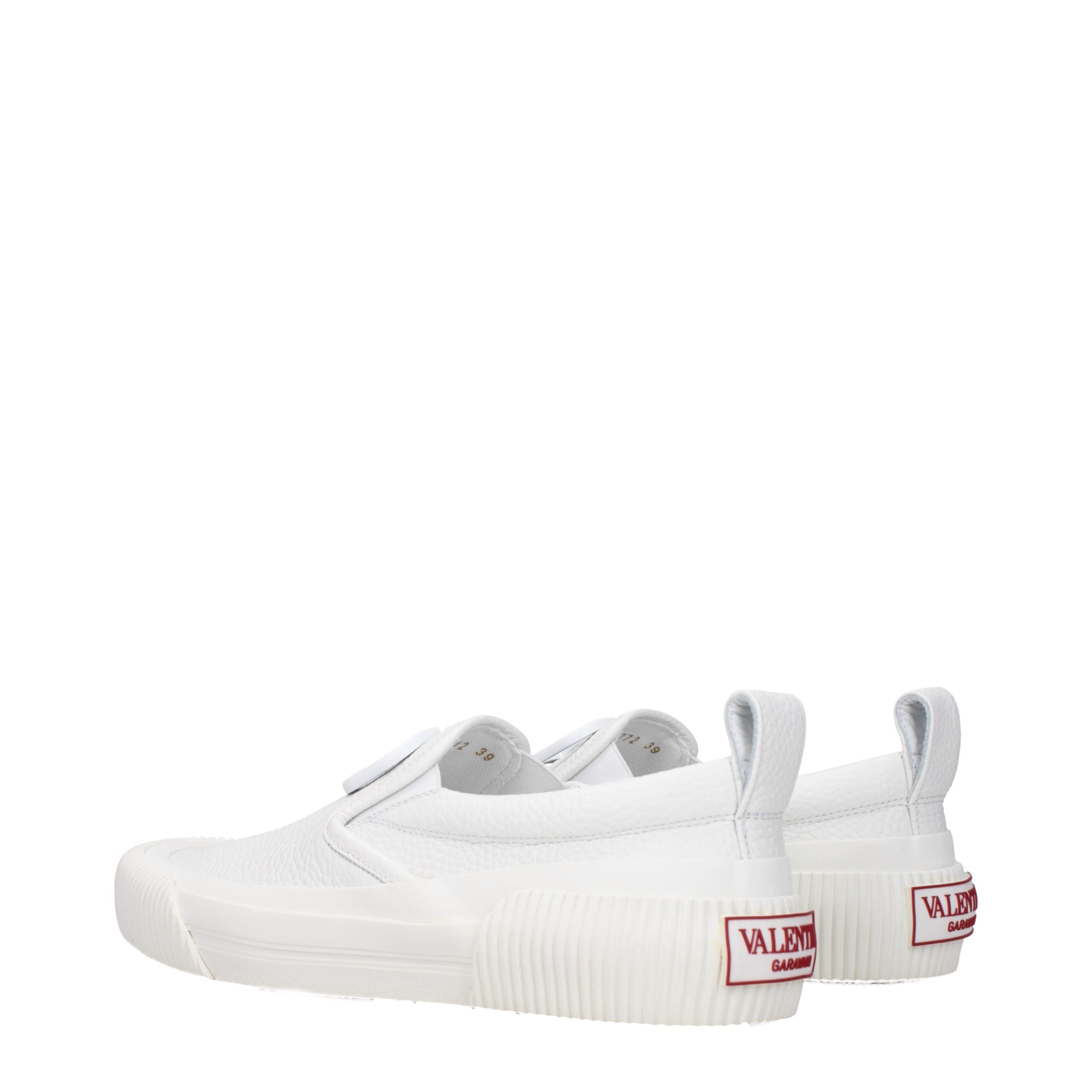 Valentino Garavani White Leather Slip-On Loafers Valentino Garavani