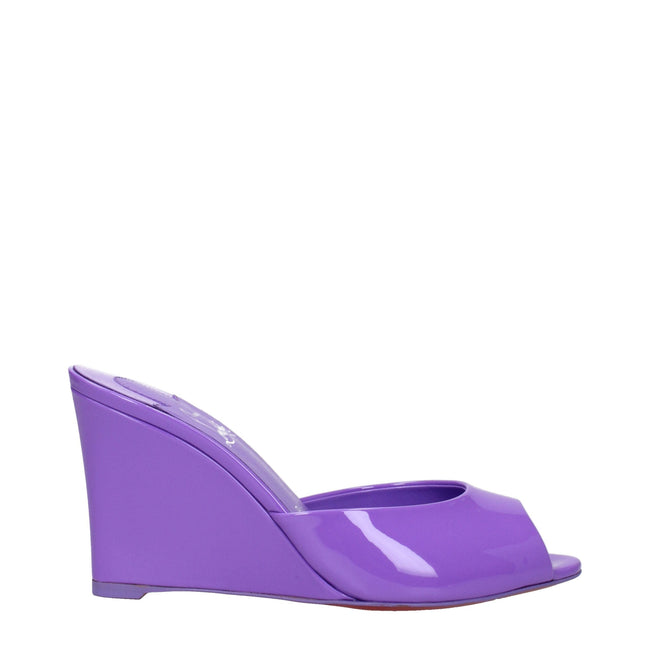 Christian Louboutin Purple Leather Wedges Sandals Christian Louboutin