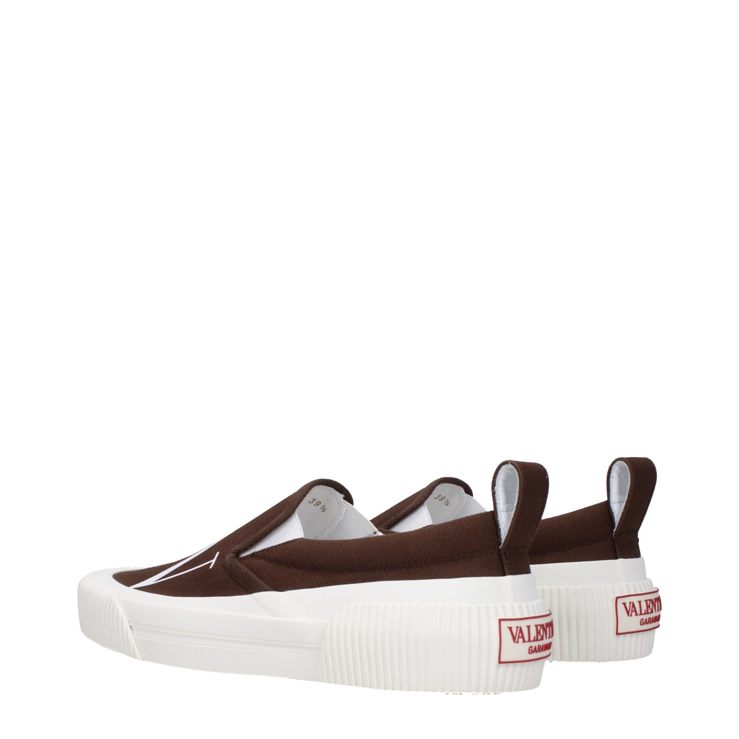 Valentino Garavani Brown Fabric Slip-On Loafers Valentino Garavani