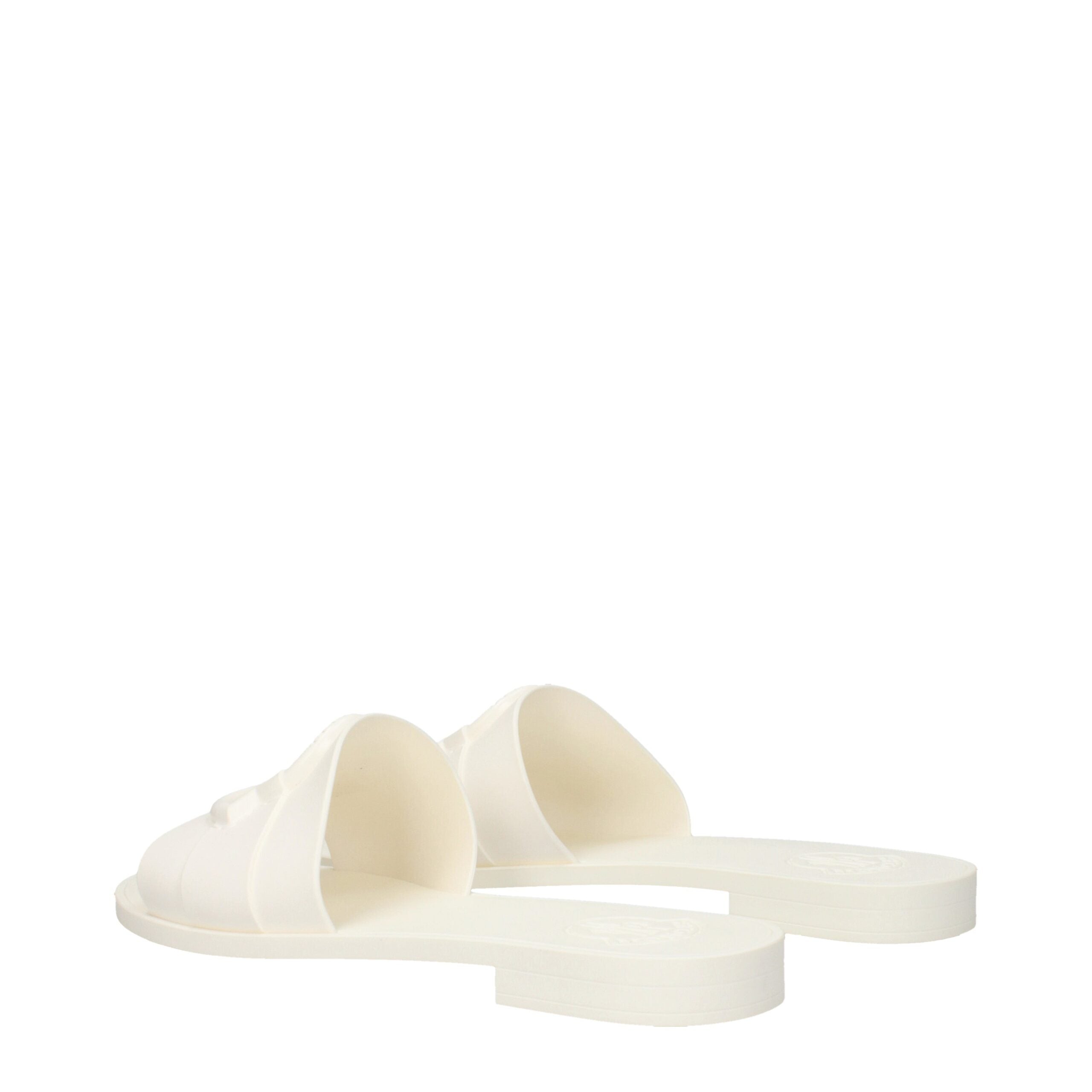 Moncler White Cotton Slippers Sandals Moncler