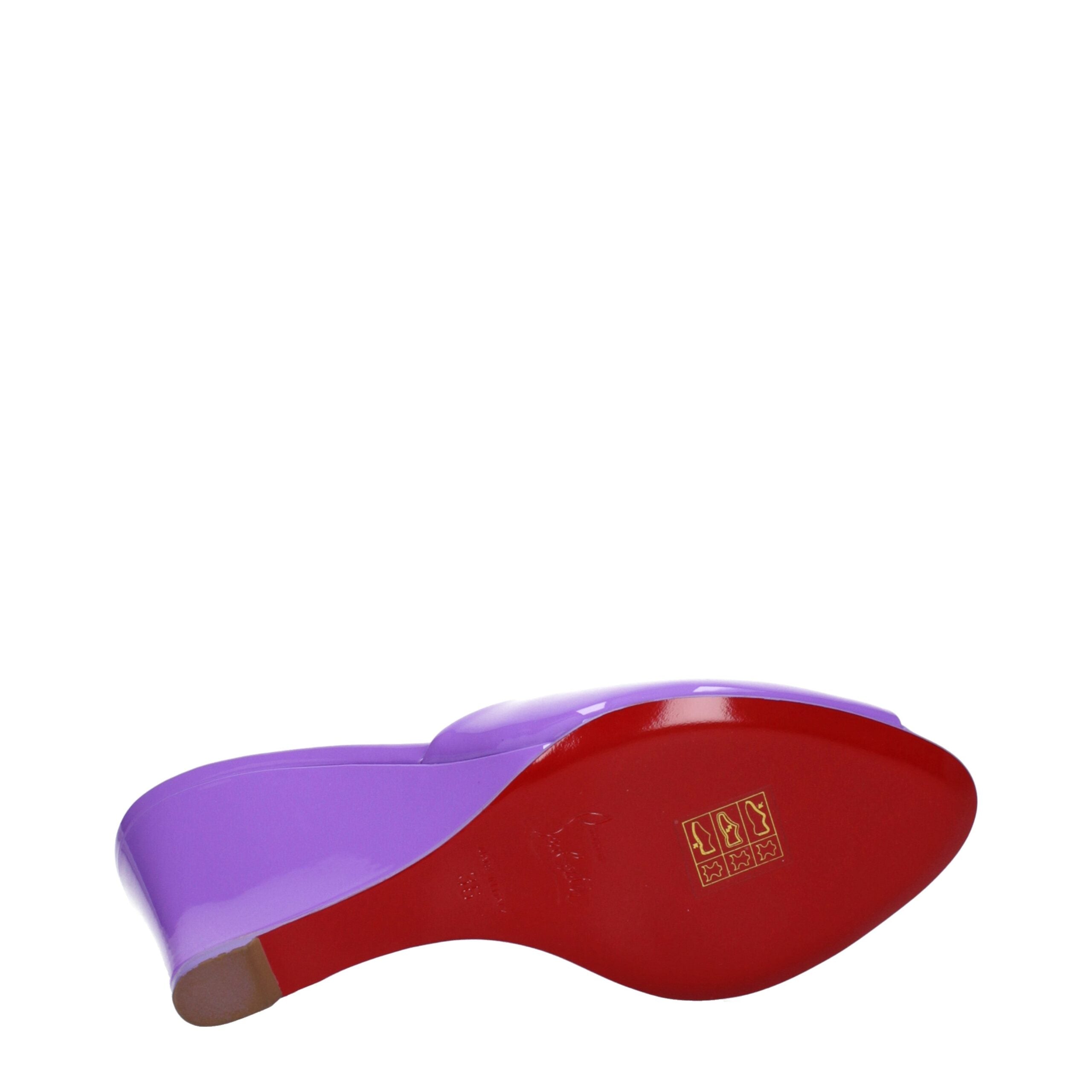 Christian Louboutin Purple Leather Wedges Sandals Christian Louboutin