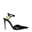 Dolce & Gabbana Black Leather Stiletto Heels Sandals Dolce & Gabbana