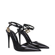 Dolce & Gabbana Black Leather Stiletto Heels Sandals Dolce & Gabbana