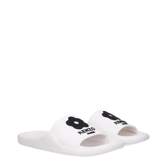 Kenzo White Cotton Slippers Sandals Kenzo