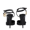Dolce & Gabbana Black Leather Stiletto Heels Sandals Dolce & Gabbana
