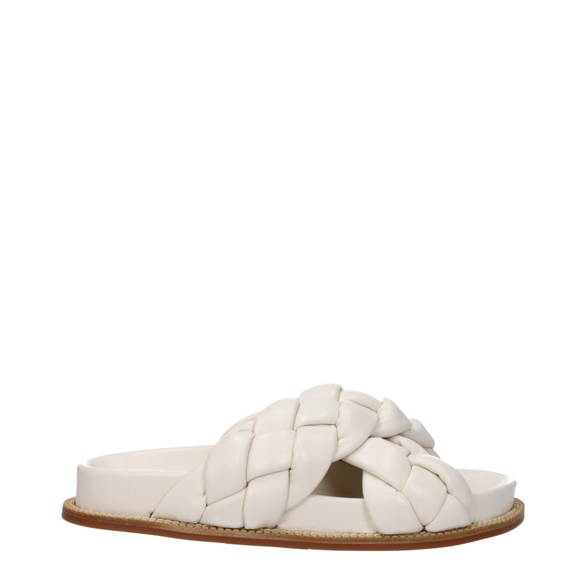 Fabiana Filippi Beige Leather Slippers Fabiana Filippi