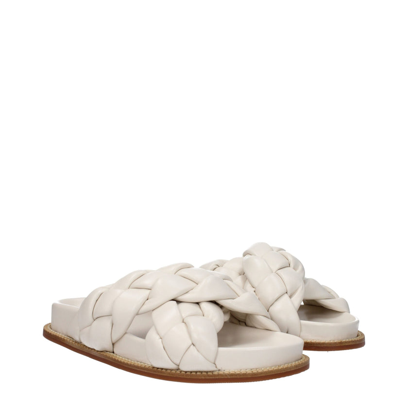 Fabiana Filippi Beige Leather Slippers Fabiana Filippi