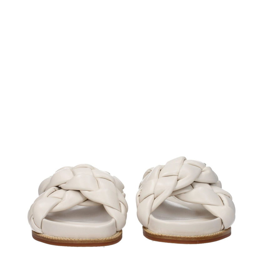 Fabiana Filippi Beige Leather Slippers Fabiana Filippi