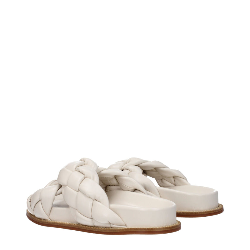Fabiana Filippi Beige Leather Slippers Fabiana Filippi