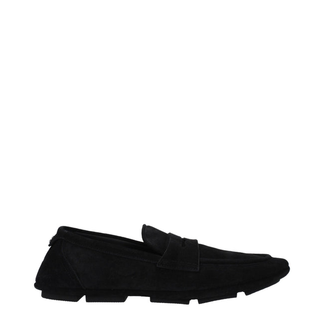 Dolce & Gabbana Black Leather Slip-On Loafers Dolce & Gabbana