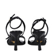 Prada Black Leather Stiletto Heels Sandals Prada