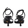 Prada Black Leather Stiletto Heels Sandals Prada