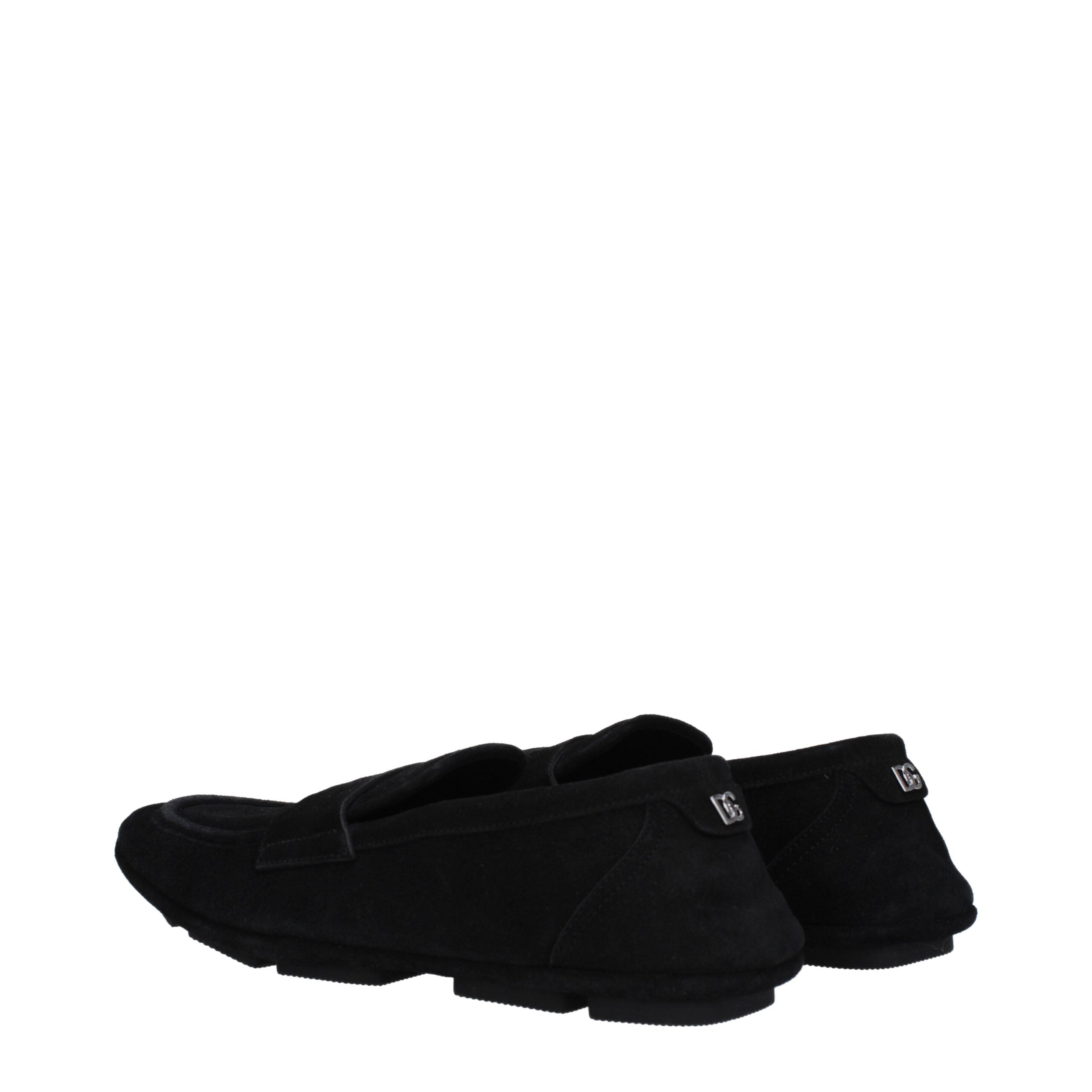 Dolce & Gabbana Black Leather Slip-On Loafers Dolce & Gabbana