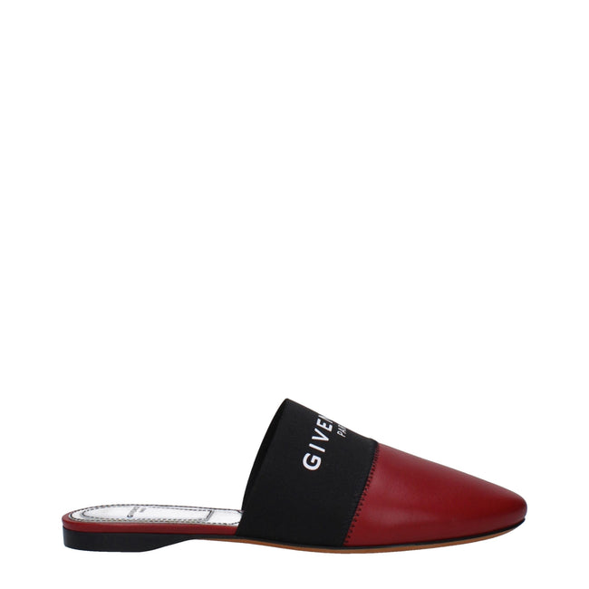 Givenchy Red Leather Slippers Sandals Givenchy