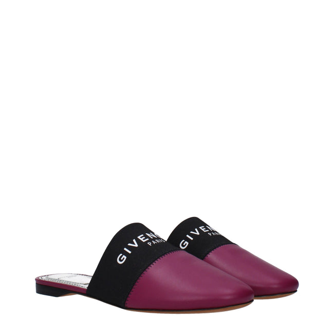 Givenchy Purple Leather Slippers Sandals Givenchy