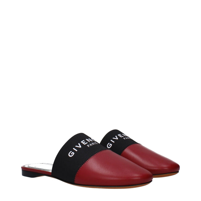 Givenchy Red Leather Slippers Sandals Givenchy