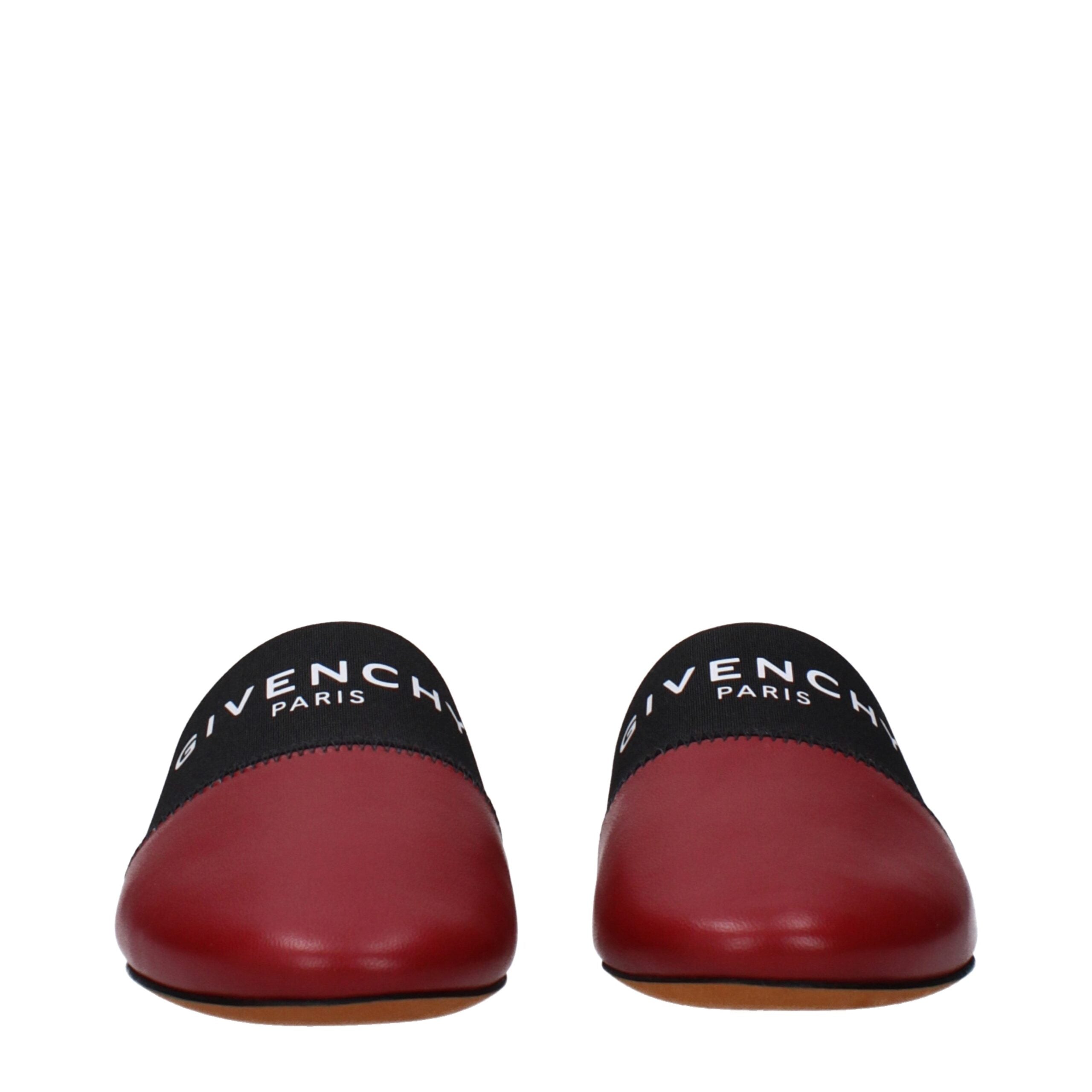 Givenchy Red Leather Slippers Sandals Givenchy