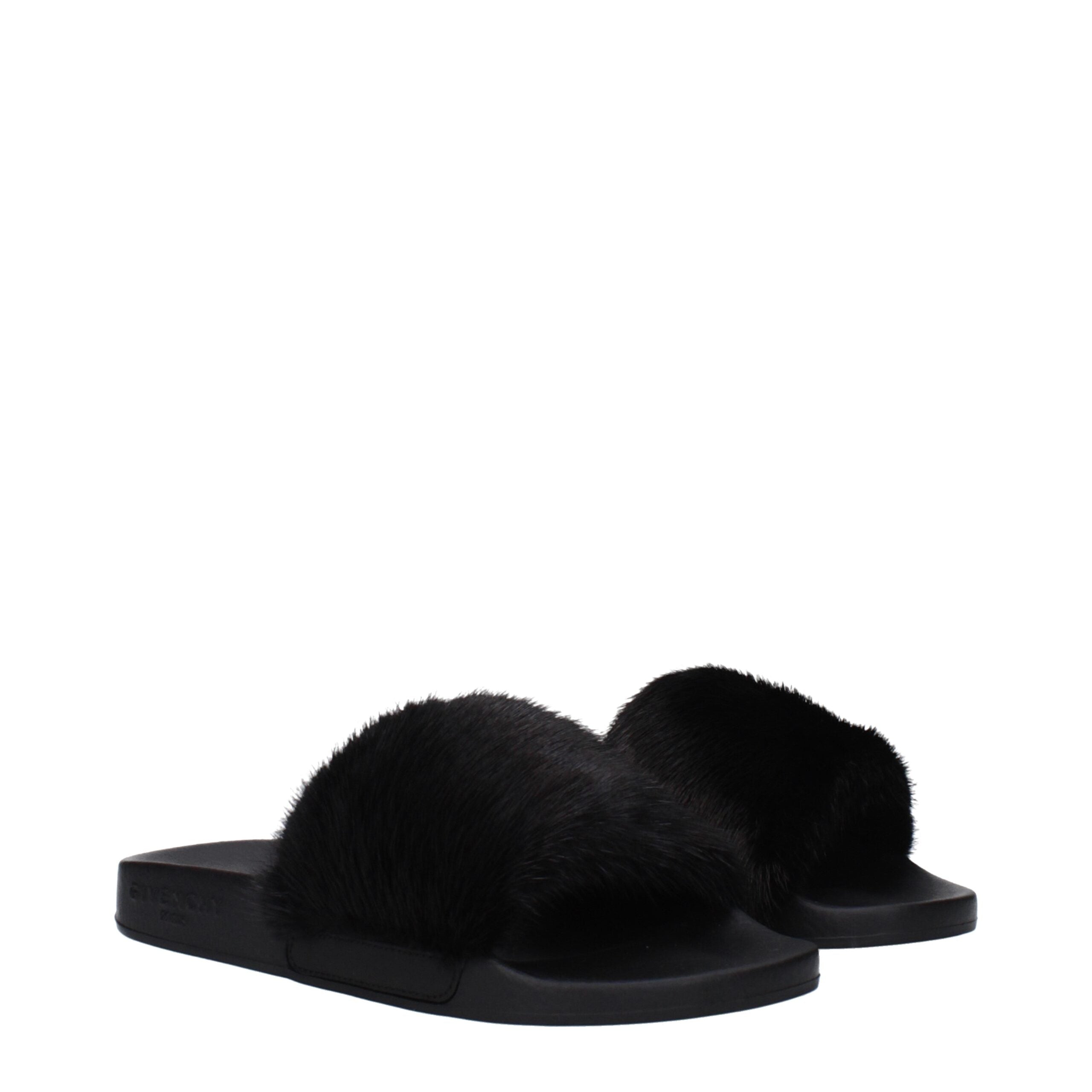 Givenchy Black Cotton Slippers Sandals Givenchy