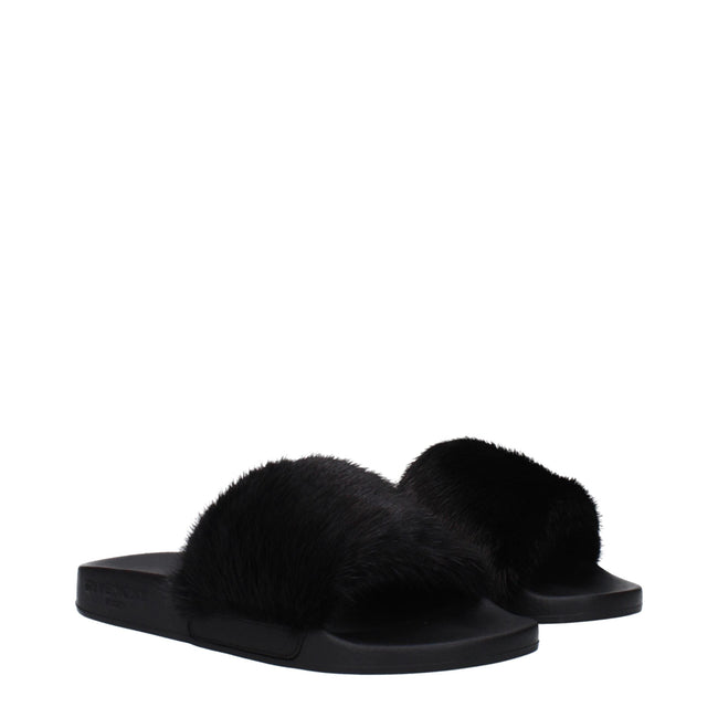 Givenchy Black Cotton Slippers Sandals Givenchy