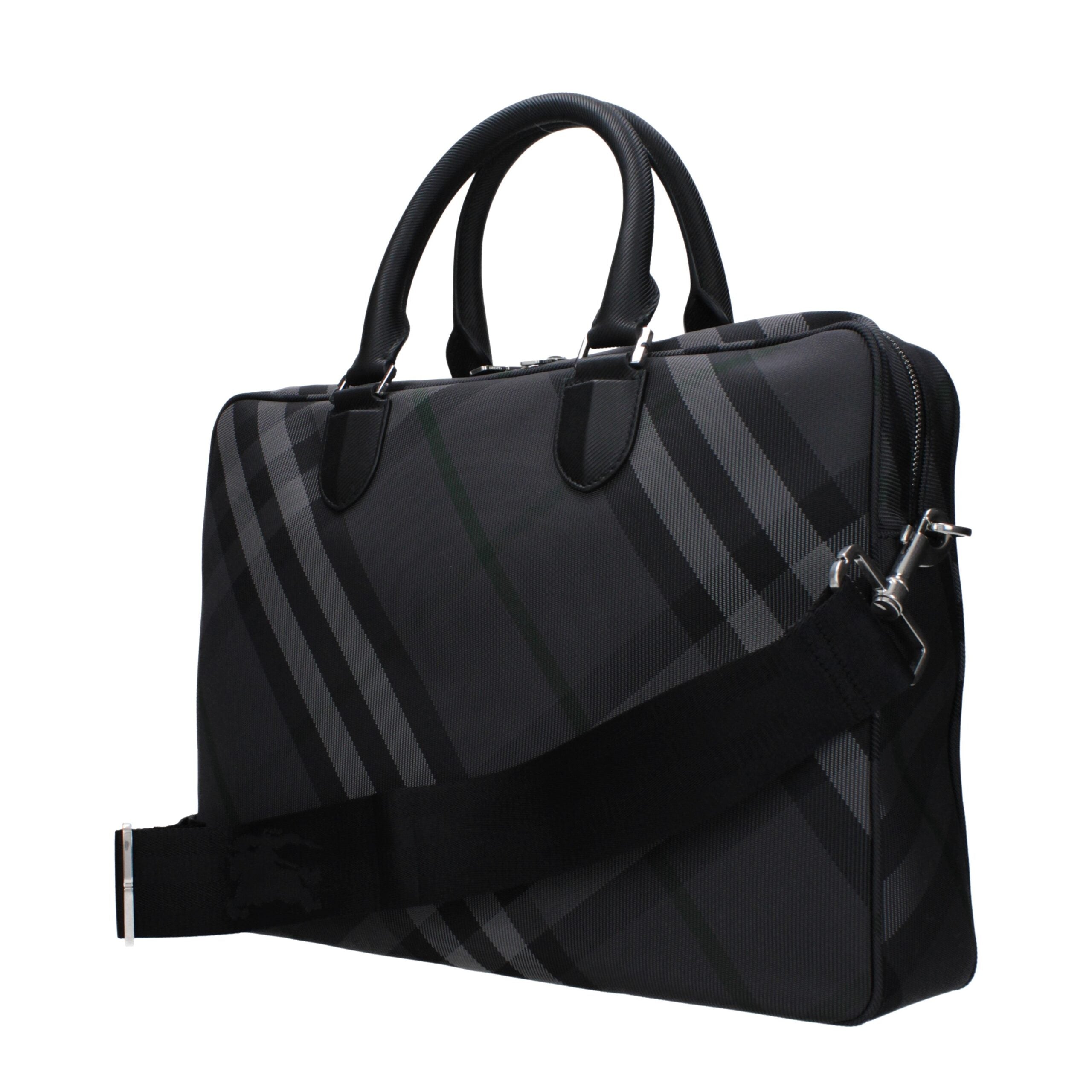 Burberry Gray Fabric Business And Laptop Bags Burberry