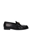 Versace Black Leather Slip-On Loafers Versace
