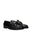 Versace Black Leather Slip-On Loafers Versace