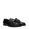Versace Black Leather Slip-On Loafers Versace
