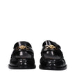 Versace Black Leather Slip-On Loafers Versace