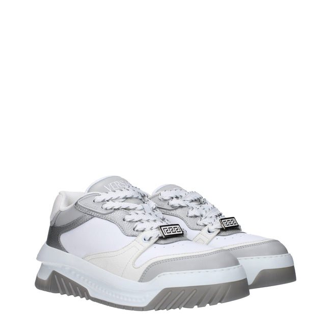Versace White Leather Chunky Sneakers Versace