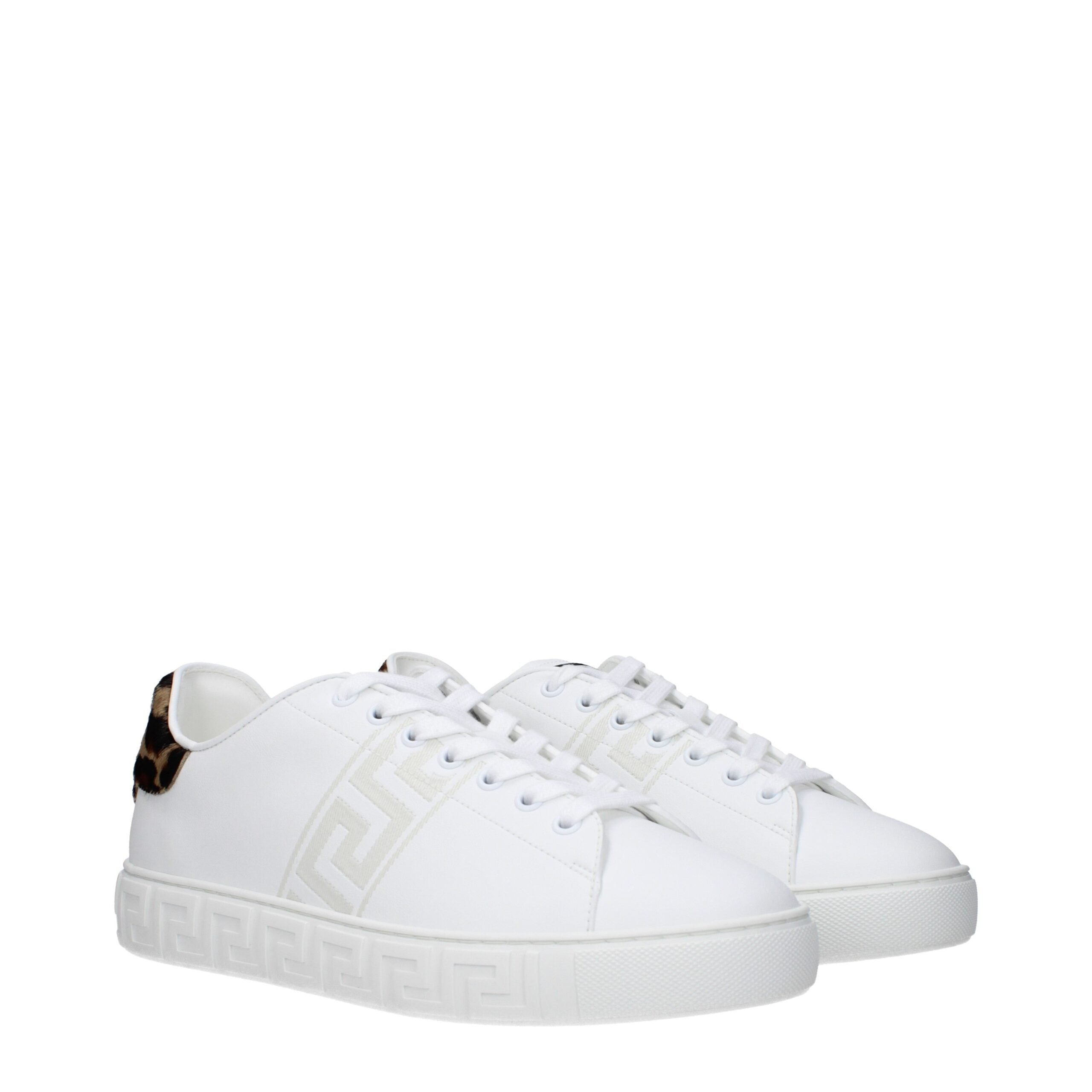 Versace White Leather Low Tops Versace