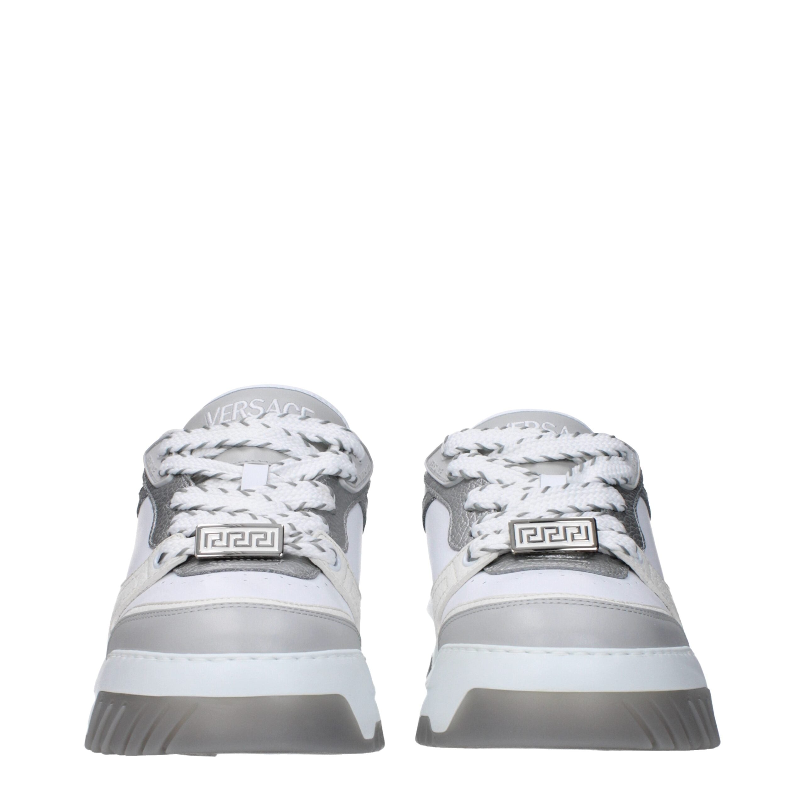 Versace White Leather Chunky Sneakers Versace