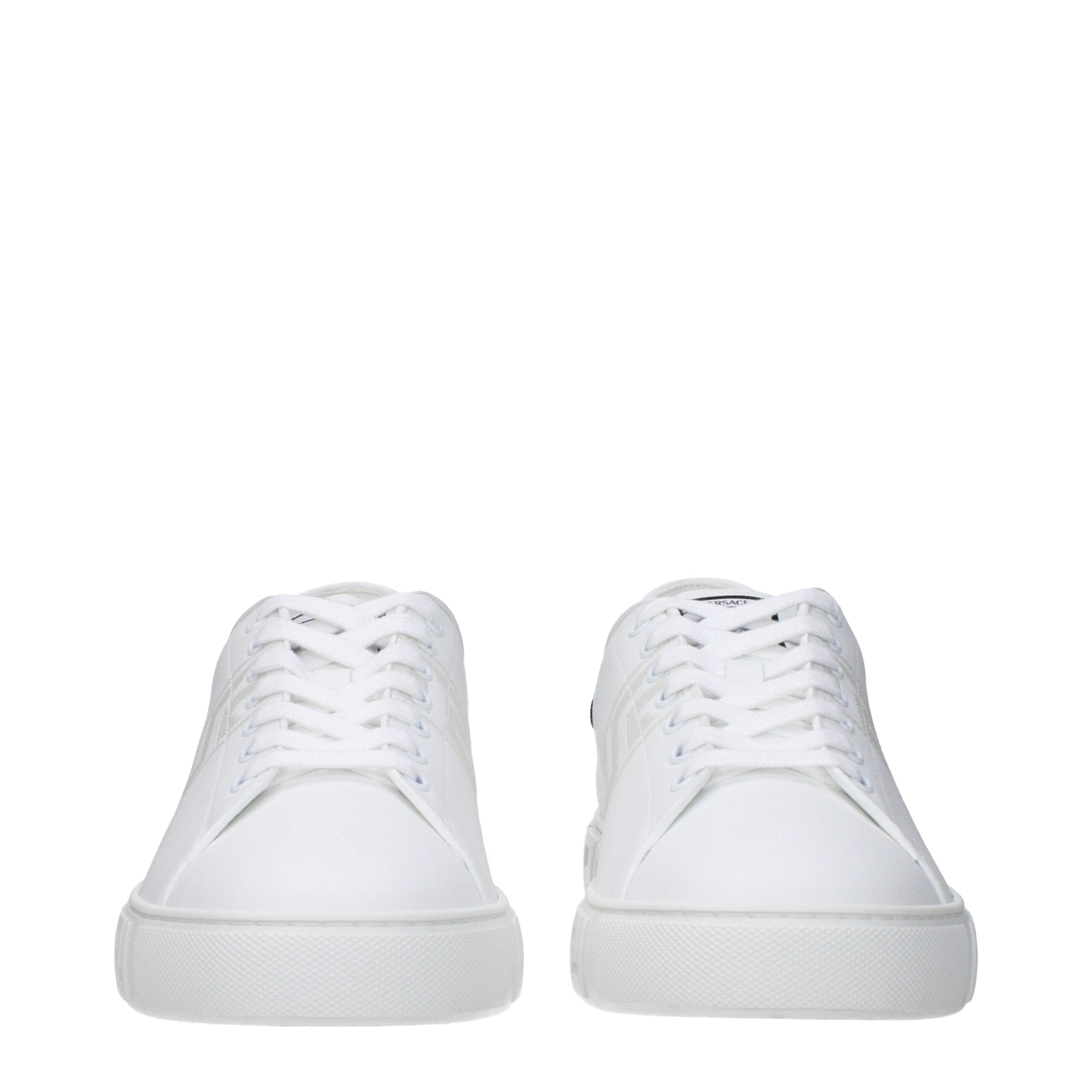 Versace White Leather Low Tops Versace