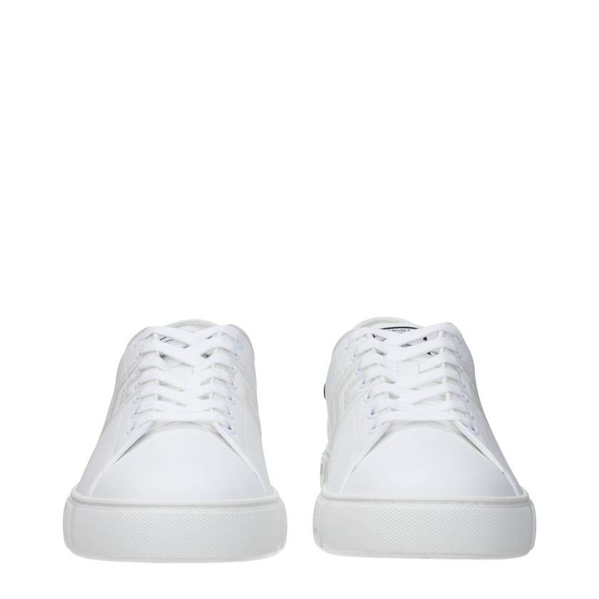 Versace White Leather Low Top Sneakers Versace
