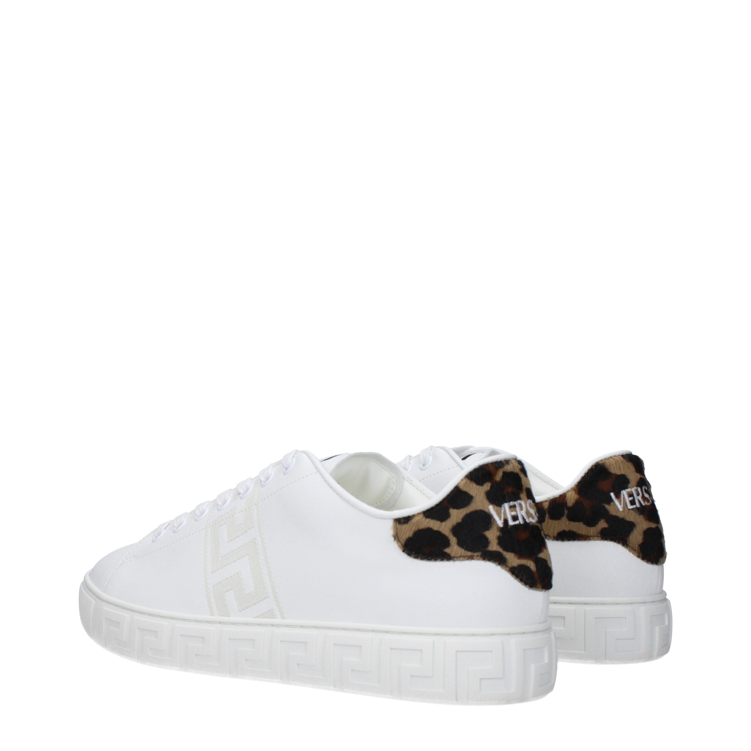 Versace White Leather Low Tops Versace