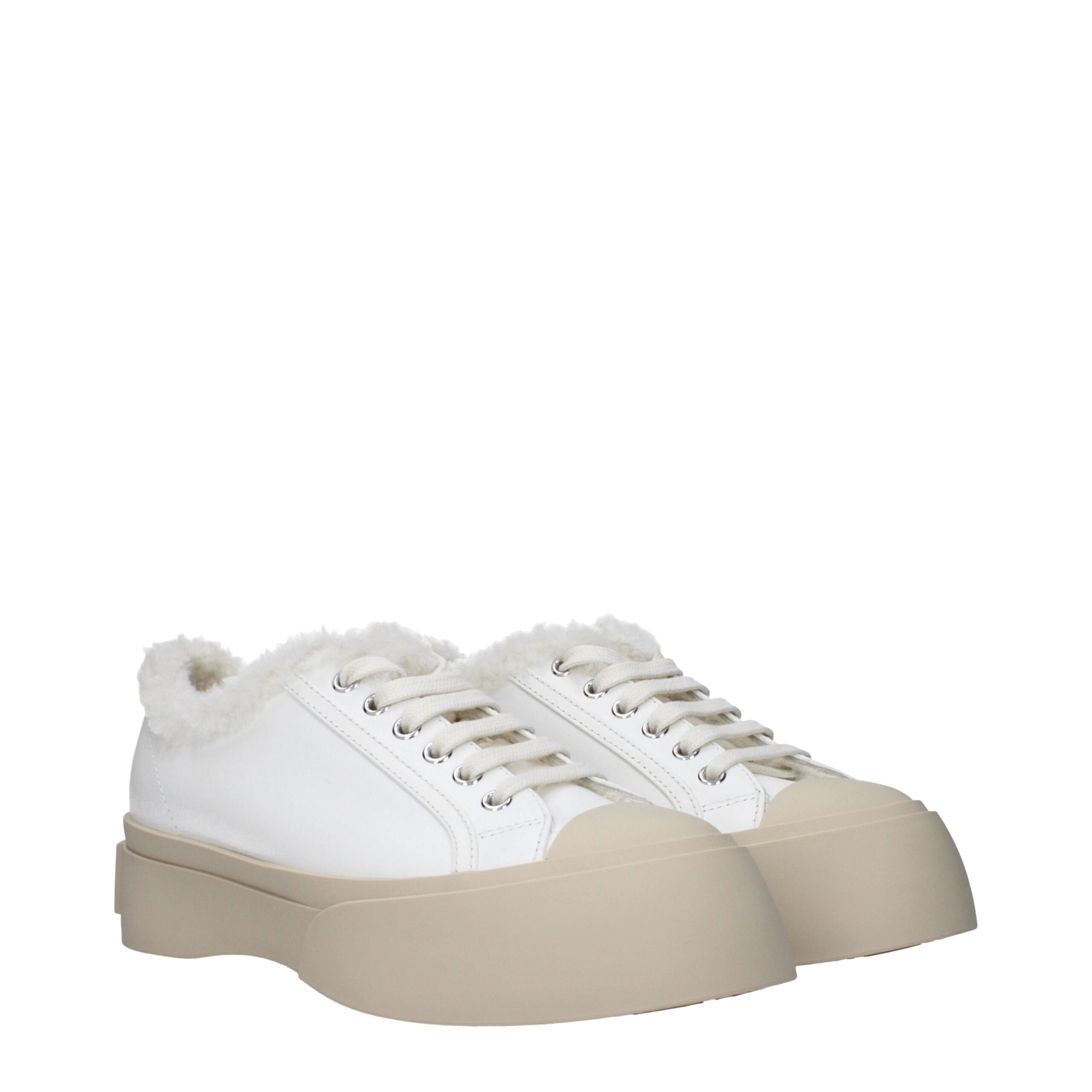 Marni White Leather Low Tops Marni
