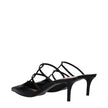 Valentino Garavani Black Leather Flat Sandals Valentino Garavani