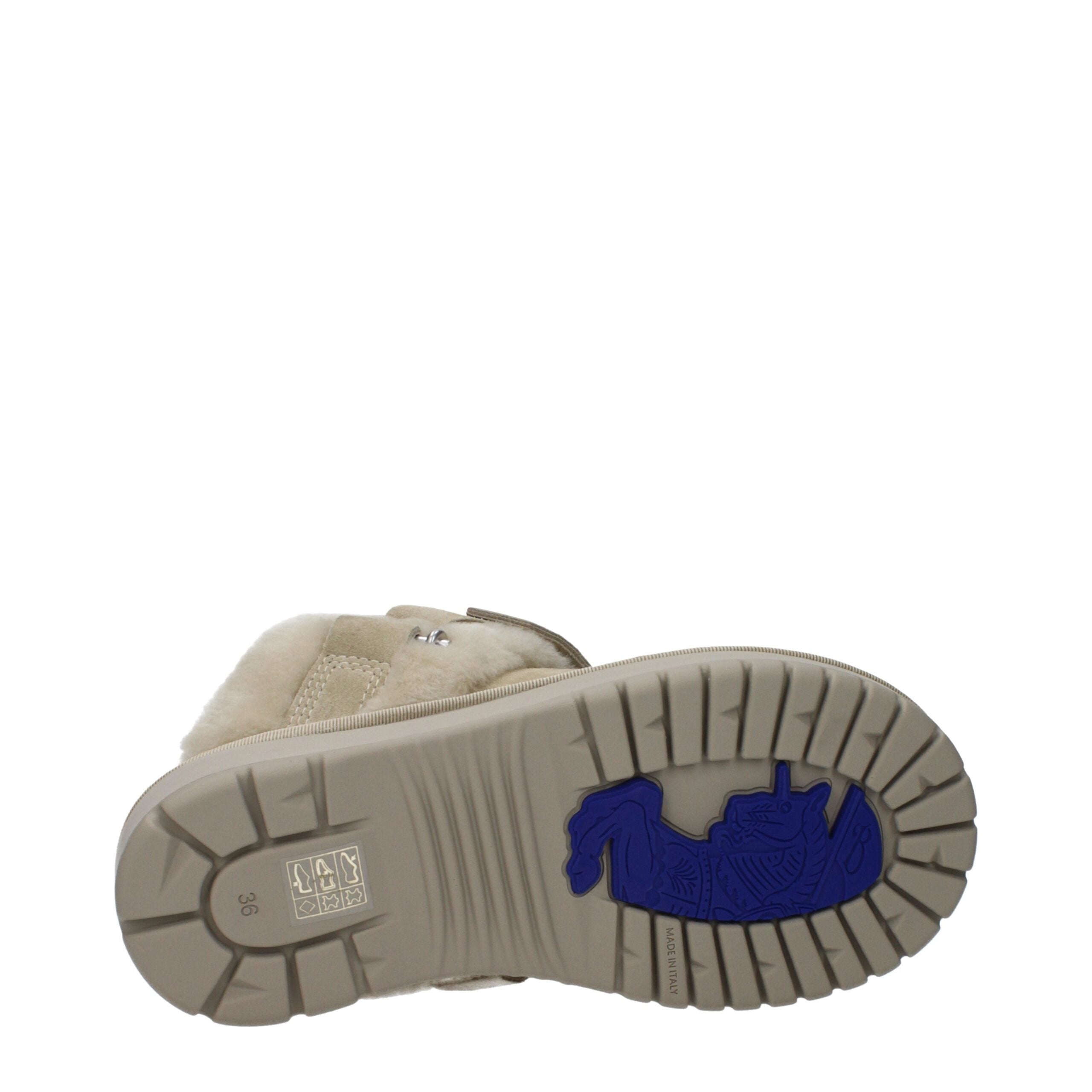 Burberry Green Leather Slippers Sandals Burberry