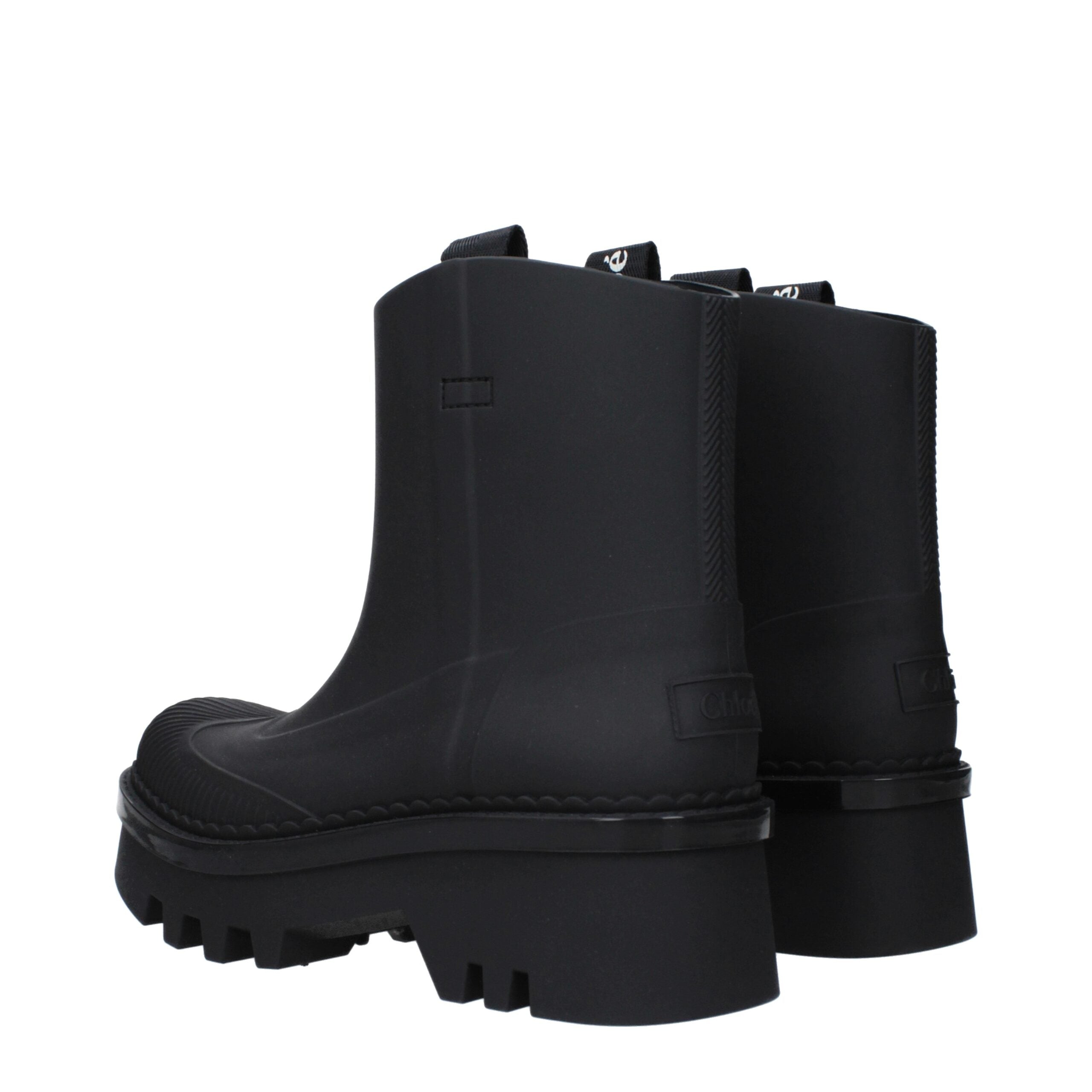 Chloé Black Cotton Ankle Boots Chloé