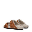 Valentino Garavani Brown Leather Slippers Sandals Valentino Garavani