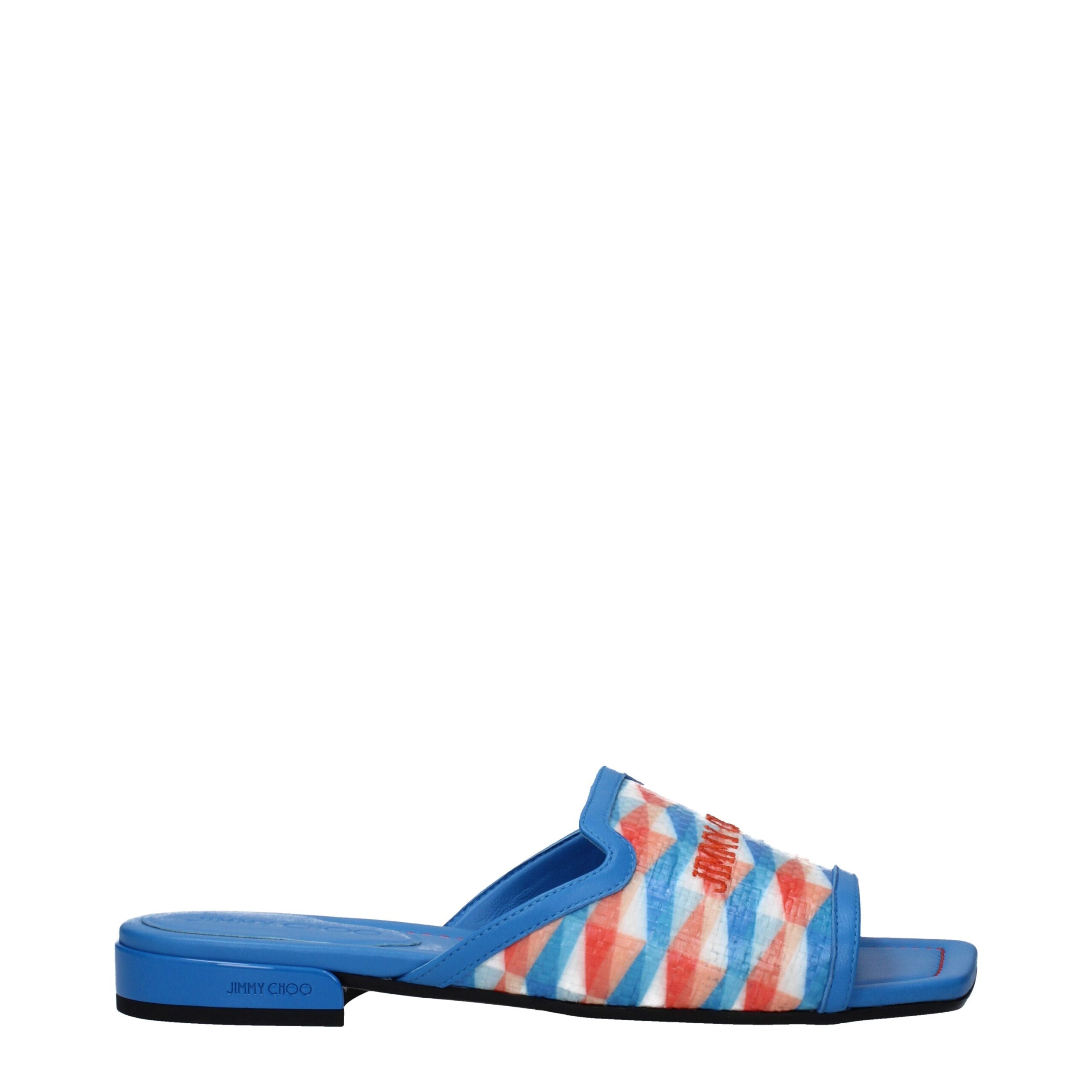 Jimmy Choo Light Blue Fabric Slippers Sandals Jimmy Choo