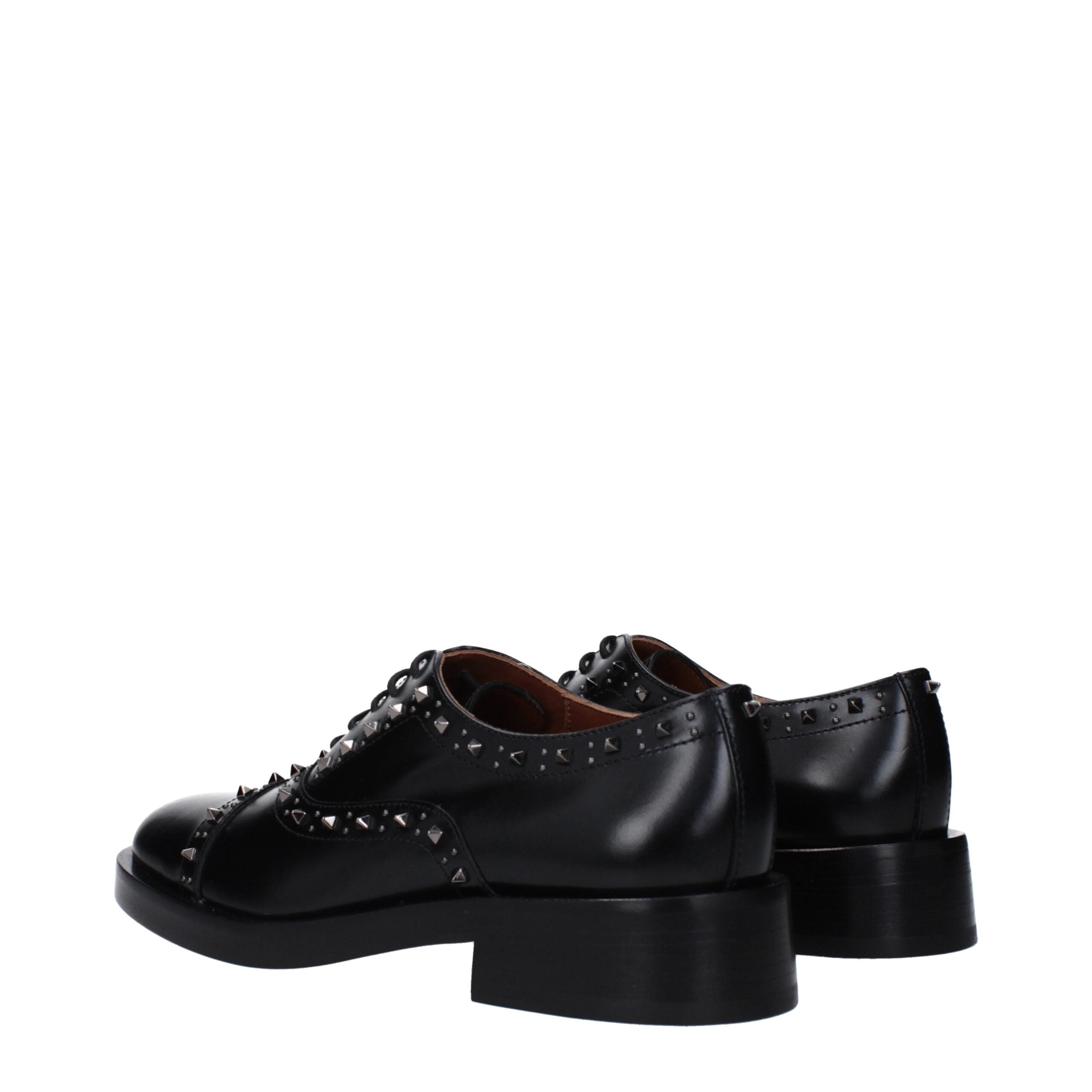 Valentino Garavani Black Leather Oxfords And Derbies Valentino Garavani