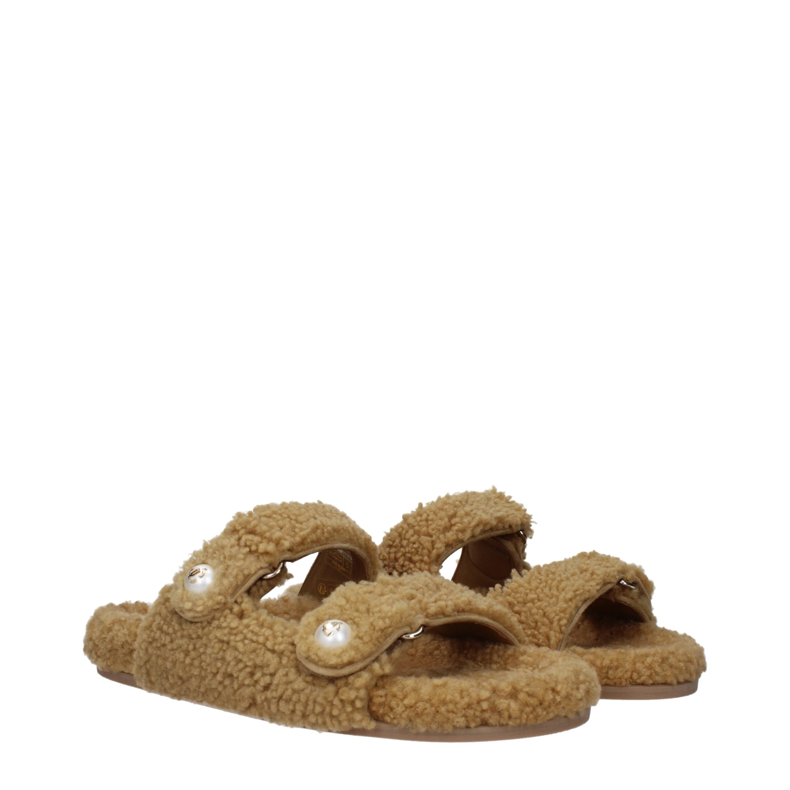 Jimmy Choo Brown Fabric Slippers Sandals Jimmy Choo