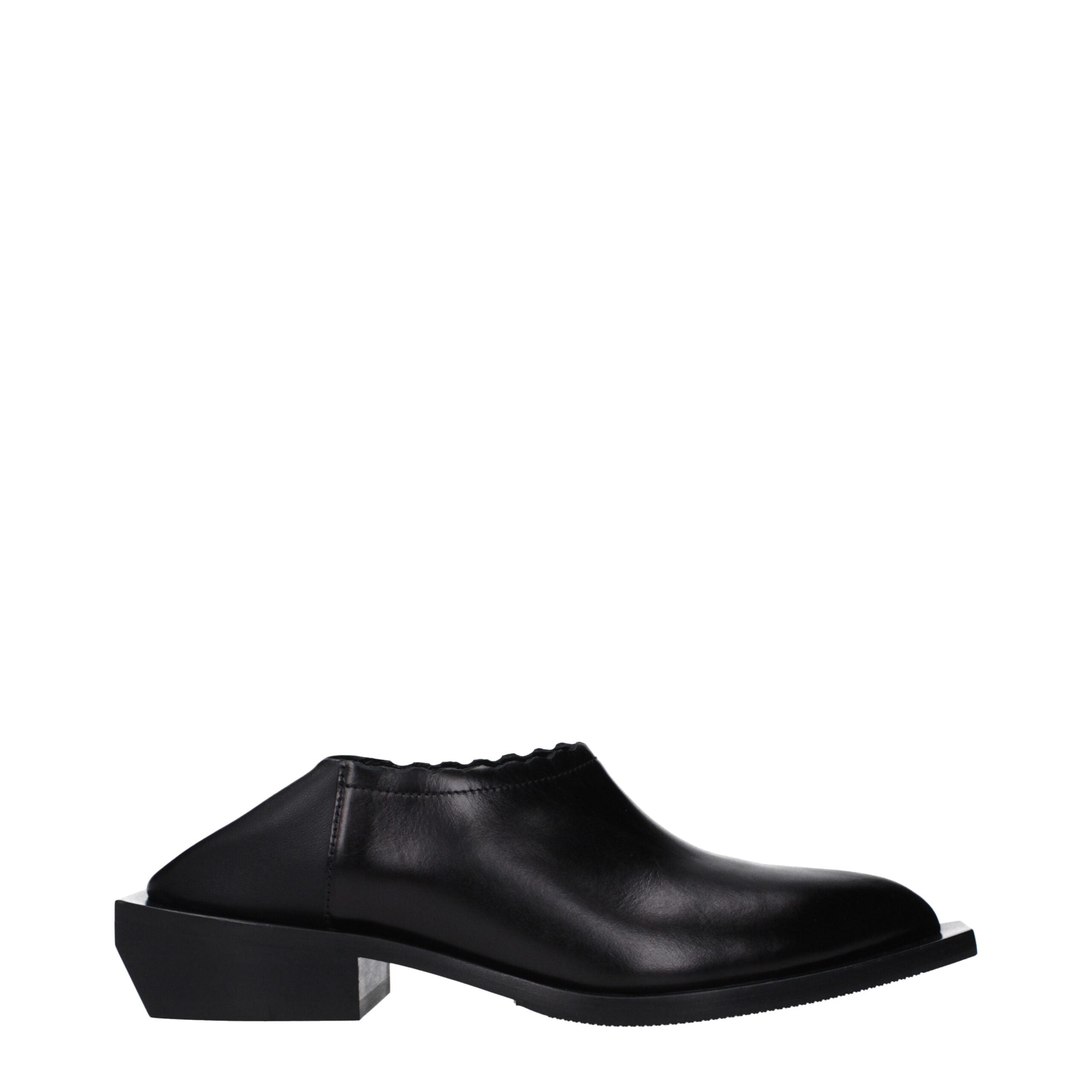 Moschino Black Leather Mules Moschino