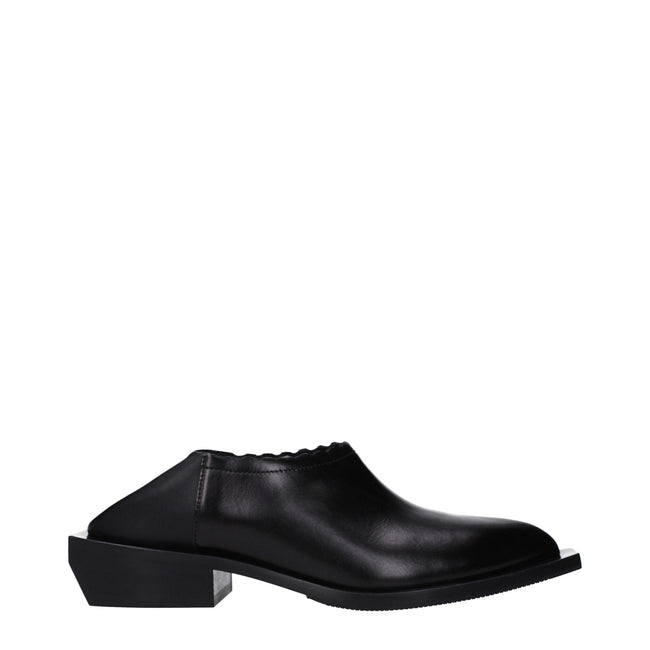 Moschino Black Leather Mules Moschino
