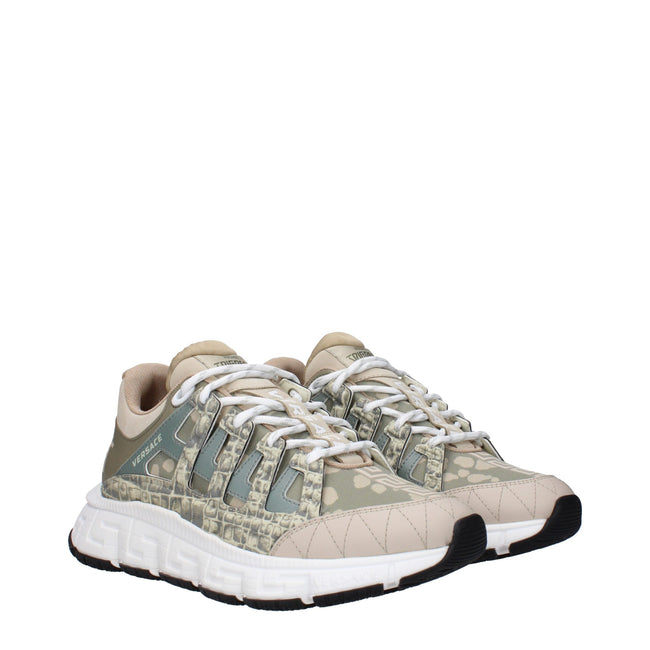 Versace Green Fabric Low Tops Versace