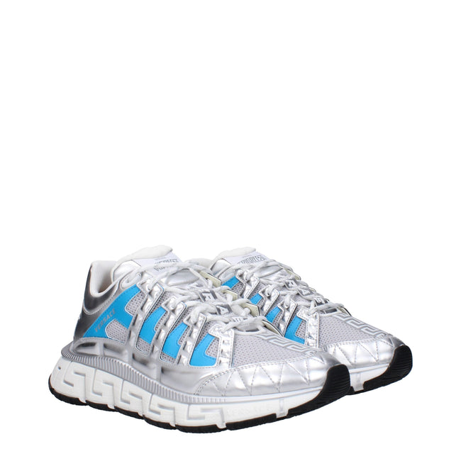 Versace Gray Fabric Athletic Sneakers Versace