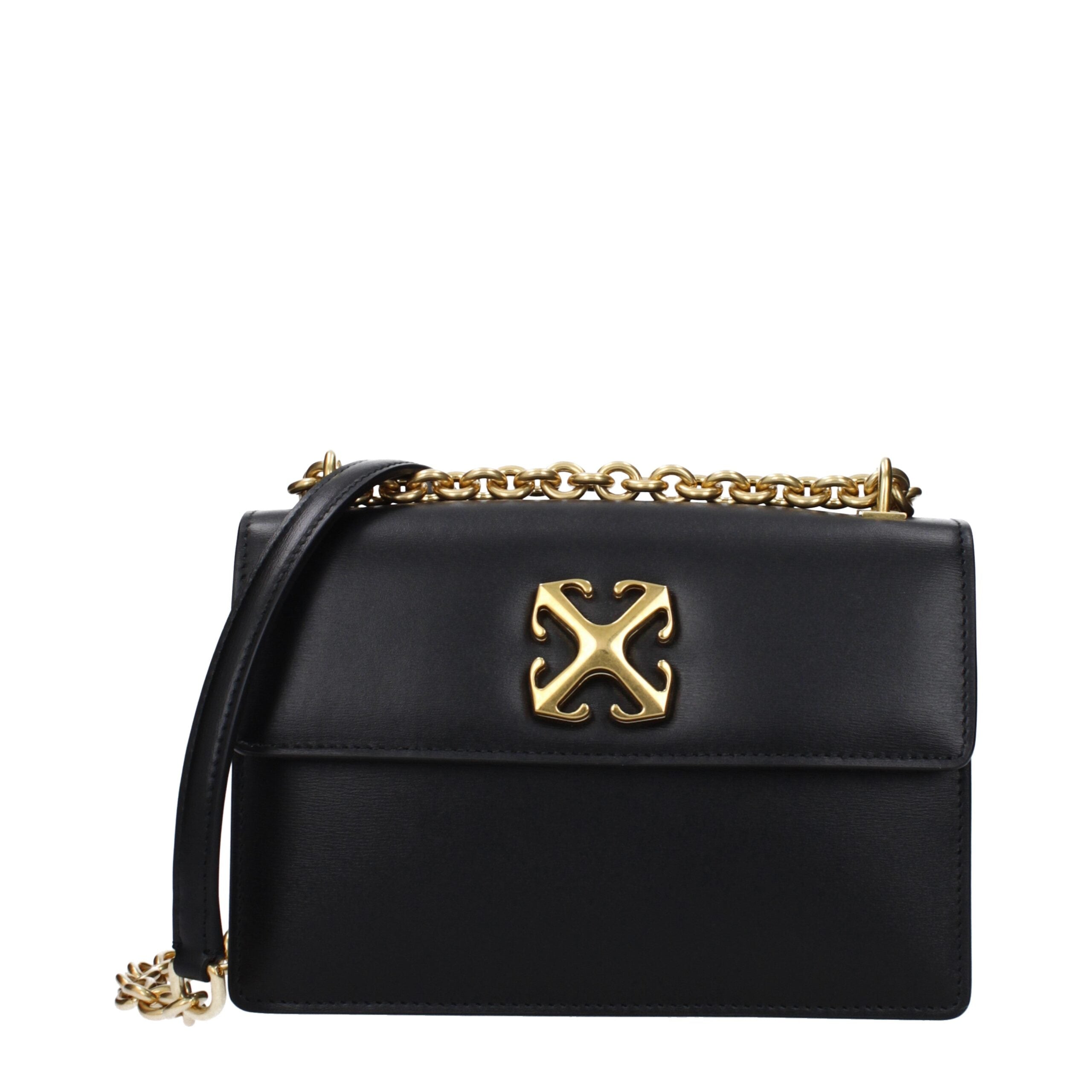Off-White Black Leather Crossbody Bags Off-White