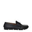 Versace Black Leather Slip-On Loafers Versace