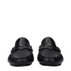 Versace Black Leather Slip-On Loafers Versace