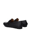 Versace Black Leather Slip-On Loafers Versace